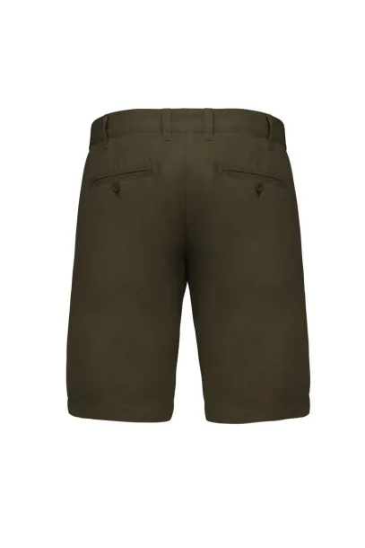  MEN'S WASHED EFFECT BERMUDA SHORTS - Kariban Washed Light Khaki