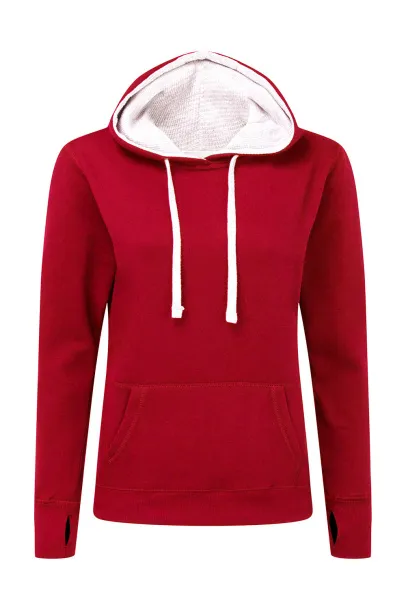  Ladies' Contrast Hoodie - SG Crvena Bijela