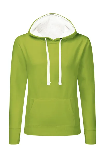  Ladies' Contrast Hoodie - SG Lime Bijela