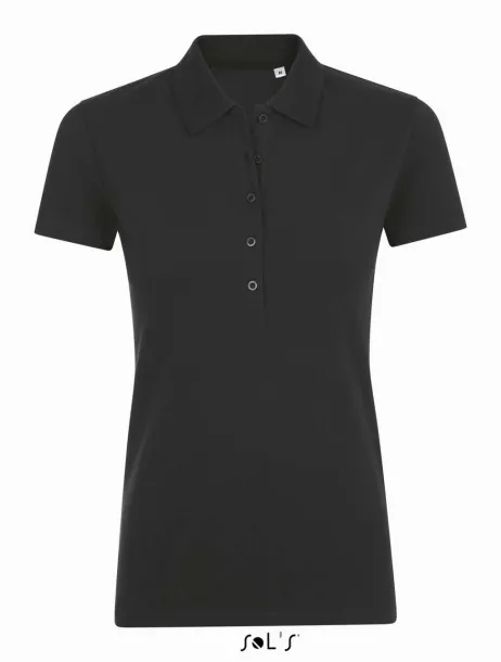  SOL'S PHOENIX WOMEN - COTTON-ELASTANE POLO SHIRT - SOL'S Black