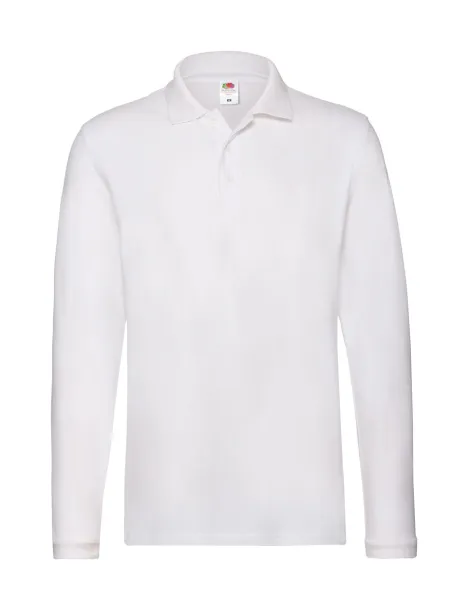 Premium Long Sleeve polo shirt White