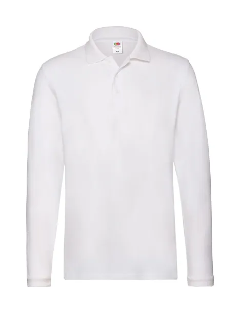 Premium Long Sleeve polo shirt White