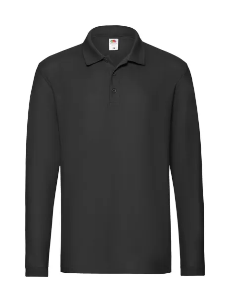 Premium Long Sleeve polo shirt Black