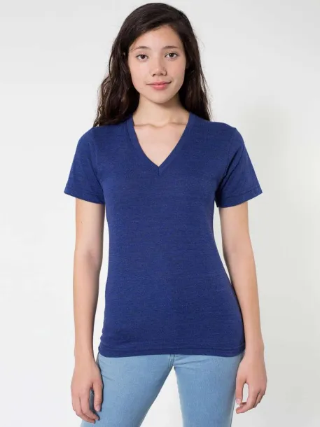  UNISEX TRI-BLEND SHORT SLEEVE V-NECK T-SHIRT - American Apparel Tri-Indigo