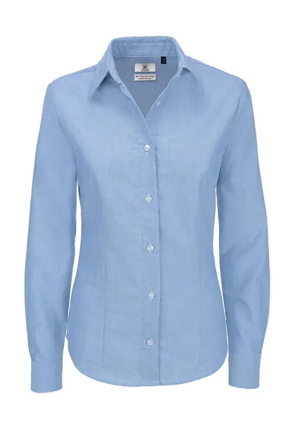  Oxford LSL/women Shirt - B&C Oxford Blue