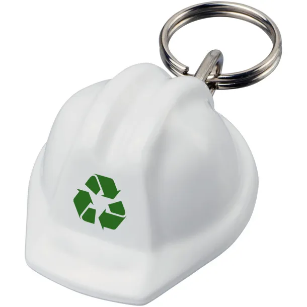 Kolt hard hat-shaped recycled keychain - Unbranded White