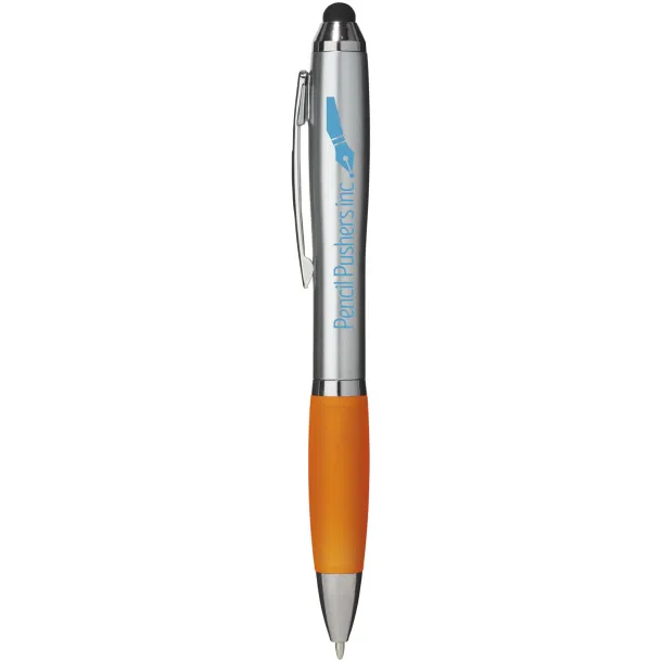 Nash stylus ballpoint with coloured grip - Unbranded Orange