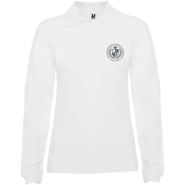 Estrella long sleeve women's polo - Roly White