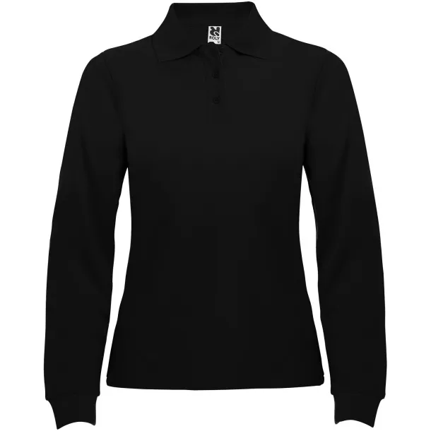 Estrella ženska polo majica dugih rukava, 220 g/m² - Roly Crna