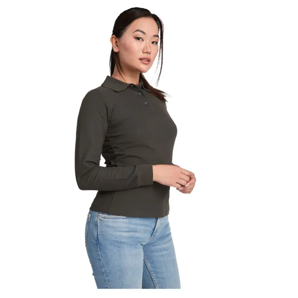 Estrella ženska polo majica dugih rukava - Roly Solid black