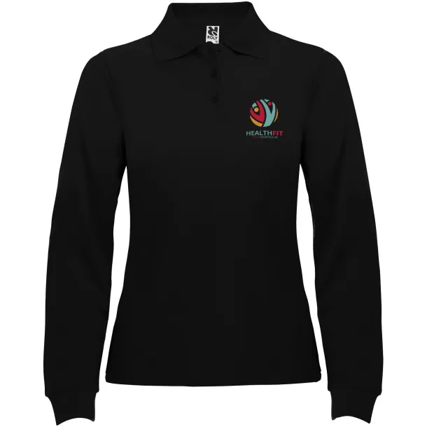 Estrella ženska polo majica dugih rukava - Roly Solid black