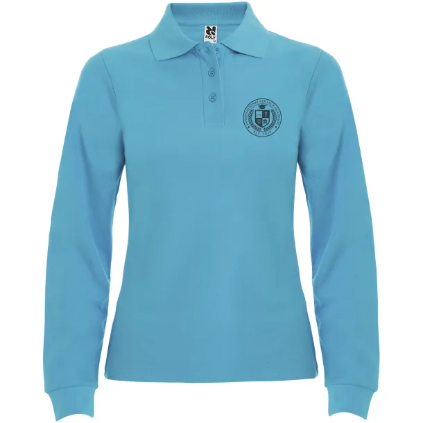 Estrella long sleeve women's polo - Roly Turquois