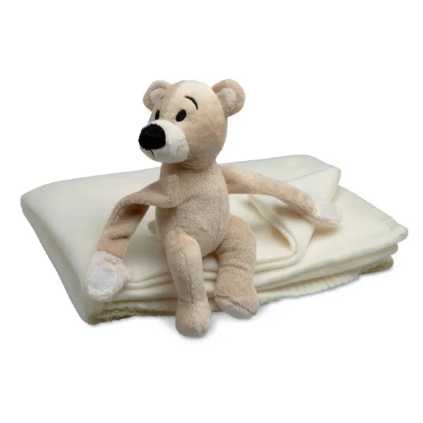 MANTA Fleece blanket with bear White