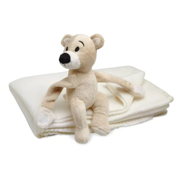 MANTA Fleece blanket with bear White