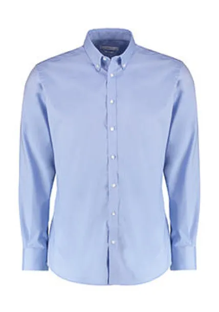  Slim Fit Stretch Oxford Shirt LS - Kustom Kit Svijelo plava