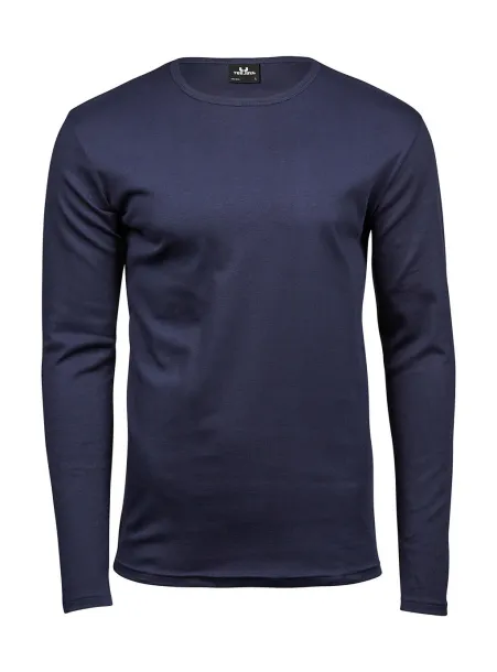  Mens LS Interlock T-Shirt - Tee Jays Navy