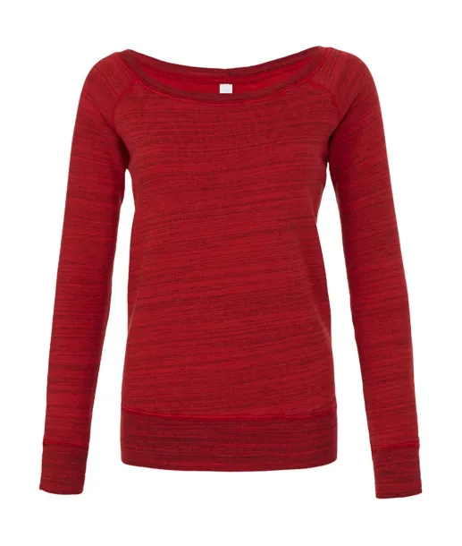  Sponge Fleece Wideneck Sweatshirt - Bella+Canvas Red Marble Fleece