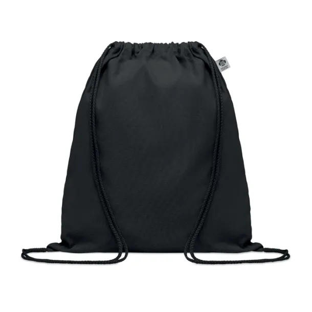 YUKI COLOUR Organic cotton drawstring bag Black