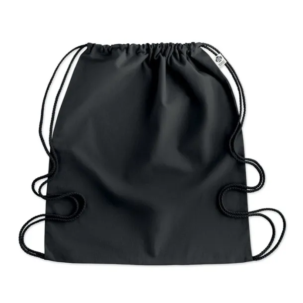 YUKI COLOUR Organic cotton drawstring bag Black