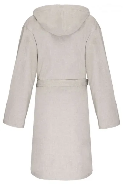  ORGANIC HOODED BATHROBE - Kariban Linen Grey