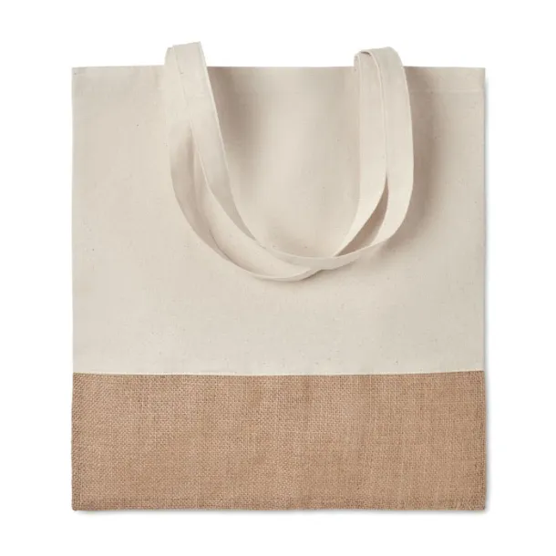 INDIA TOTE Shopping bag w/ jute details, 160 g/m2 Beige