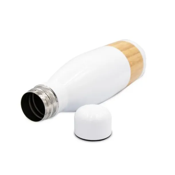  Thermo bottle 500 ml with bamboo detail Bijela