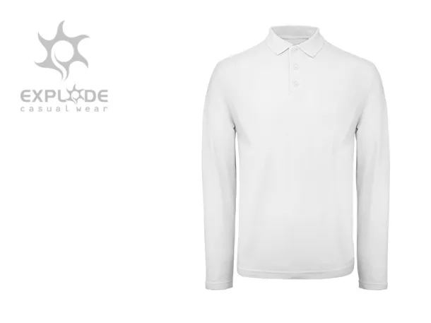 UNO LSL Single jersey polo majica dugih rukava, 180 g/m2 - EXPLODE Bijela