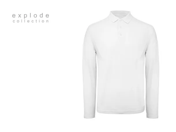 UNO LSL Single jersey polo majica dugih rukava, 180 g/m2 - EXPLODE Bijela