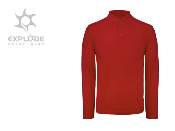 UNO LSL men’s long sleeve jersey polo shirt - EXPLODE Red