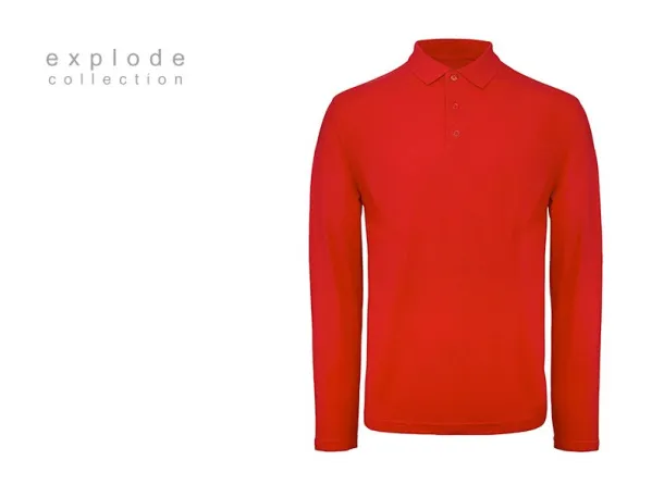 UNO LSL men’s long sleeve jersey polo shirt - EXPLODE Red