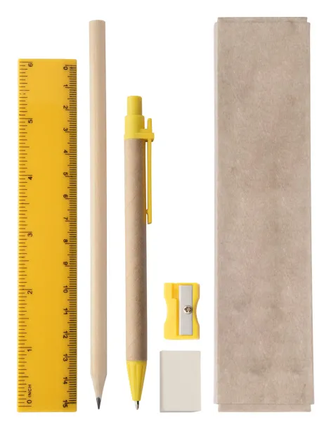 Monoli stationery set Yellow Natural