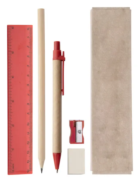 Monoli stationery set Red Natural