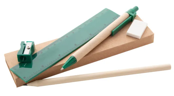 Gabon stationery set Green Natural