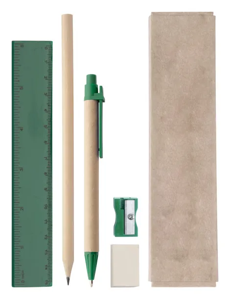 Gabon stationery set Green Natural