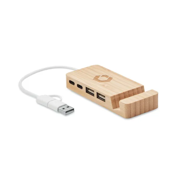 HUBSTAND Bamboo USB 4 ports hub Wood