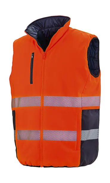  Reversible Soft Padded Safety Gilet - Result Safe-Guard Fluo Orange Navy