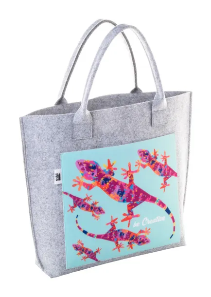 CreaFelt Shop A custom shopping bag White Grey