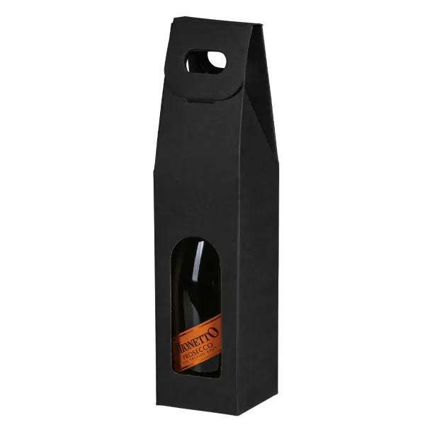 BOTTLE Three-layer self-assembling gift box for a bottle Black