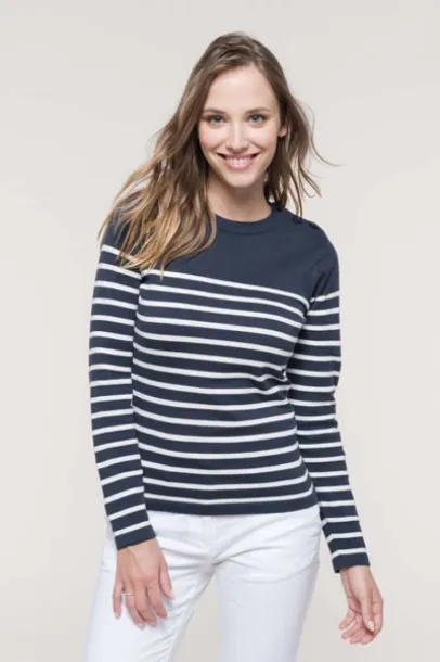  LADIES' SAILOR JUMPER - Kariban Navy White