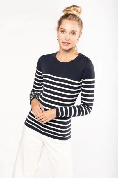  LADIES' SAILOR JUMPER - Kariban Navy White