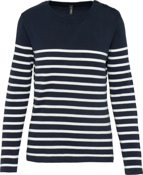  LADIES' SAILOR JUMPER - Kariban Navy White