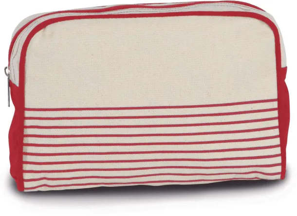  VANITY CASE IN COTTON CANVAS - DUFFEL STYLE - 310 g/m² - Kimood Natural Red