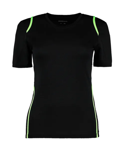  Women's Regular Fit Cooltex® Contrast Tee - Gamegear Black Fluorescent Lime