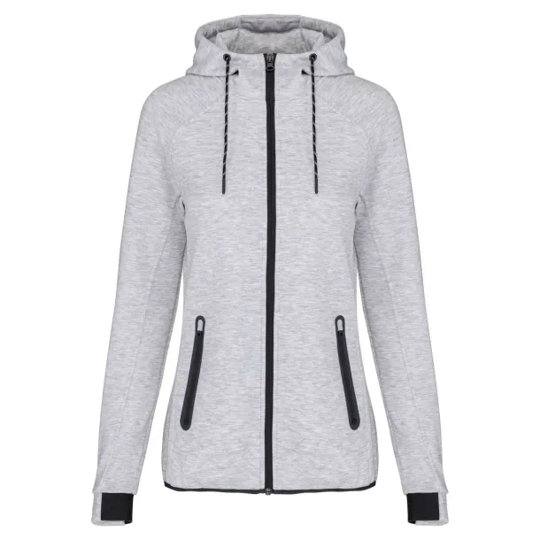  Ženska hoodica s patentom, 310 g/m2 - Proact Ash Heather