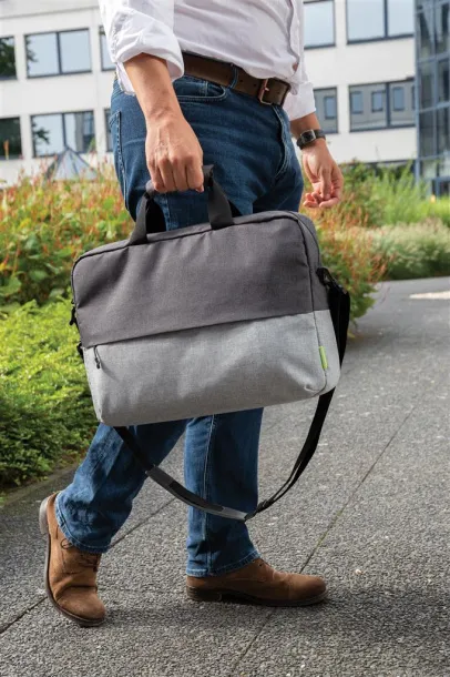  Duo color RPET 15.6" RFID laptop bag PVC free Grey