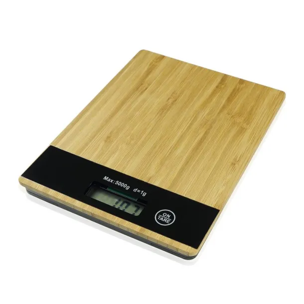  Kitchen scale with bamboo front part wood