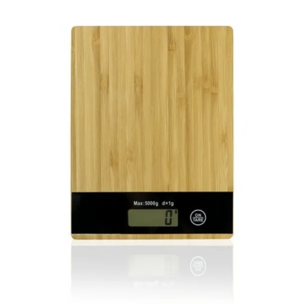  Kitchen scale with bamboo front part wood