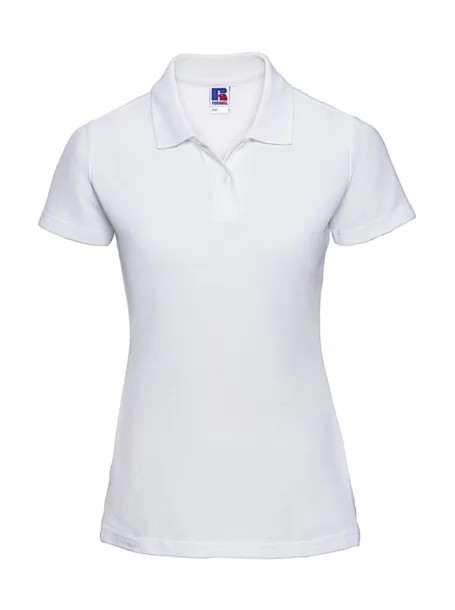  Klasična ženska poli pamučna polo majica, 215 g/m² - Russell  Bijela