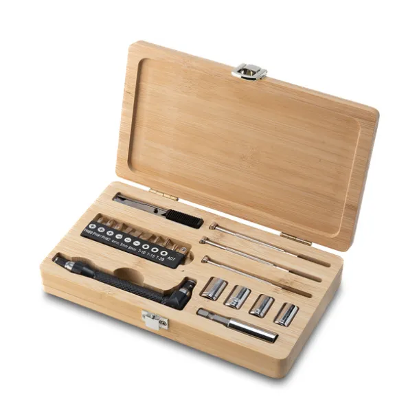 PATTAYA tool set in a bamboo box Brown