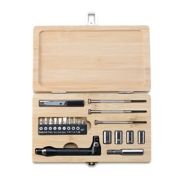 PATTAYA tool set in a bamboo box Brown